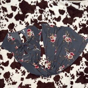 Floral Gray Women's Top